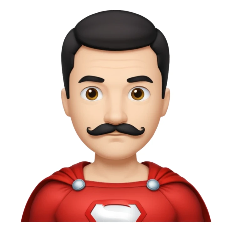 Superhero short hair & mustache  sticker