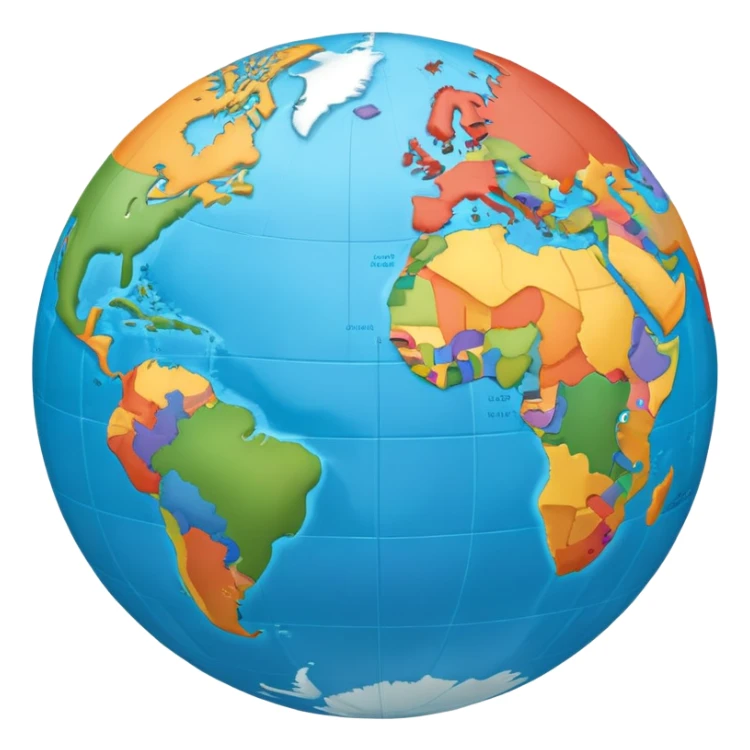 A world globe showing continents and oceans, focused on Americas sticker