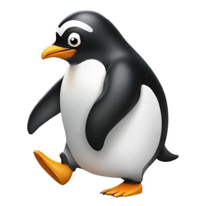 Penguin playing football  sticker