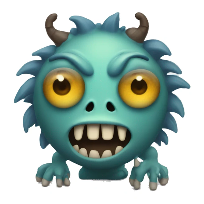 Kind monster with 2 legs, 1 arm, 2 eyes and 3 heads sticker
