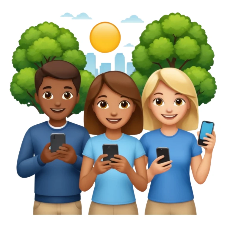 Crowd of People having phone in their hands sticker