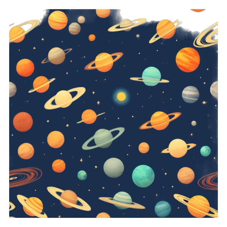 Vintage Planets in motion comet streak orbit motion blur sticker