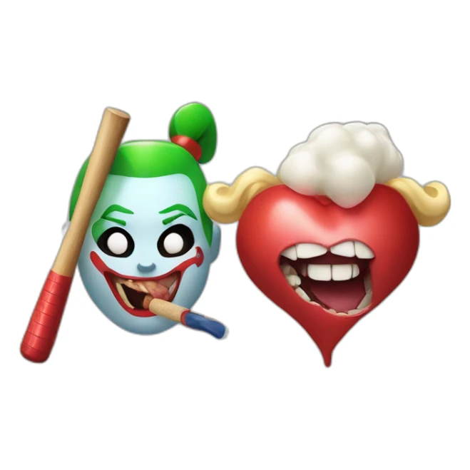 Simple Joker and Harley Quinn with chewing gum and baseball bat sticker