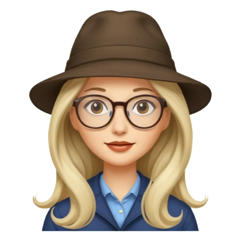 long hair fly with glasses and hat sticker