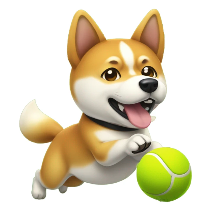 Shiba Inu playing tennis sticker