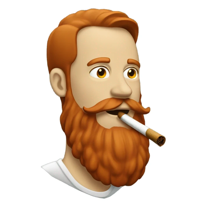 redhair white man with big beard smoking a blunt sticker