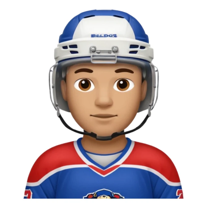 Hockey player in Bulldogs Jersey sticker