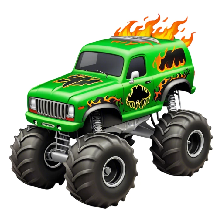 Grave Digger - Monster Jam (Model Year: 2022) (Iconic colour: Green with flames) sticker