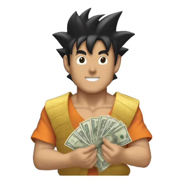 MONEY IN HANDS OF GOKU sticker