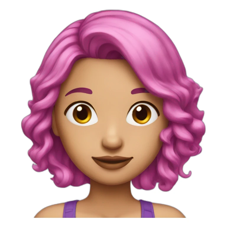 woman pink purple hair sticker