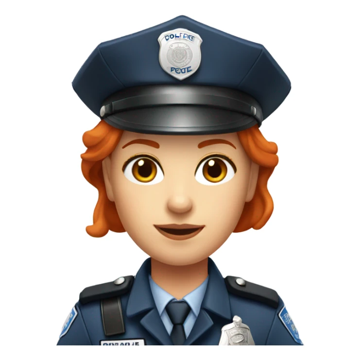Red Head Police Officer Girl  sticker