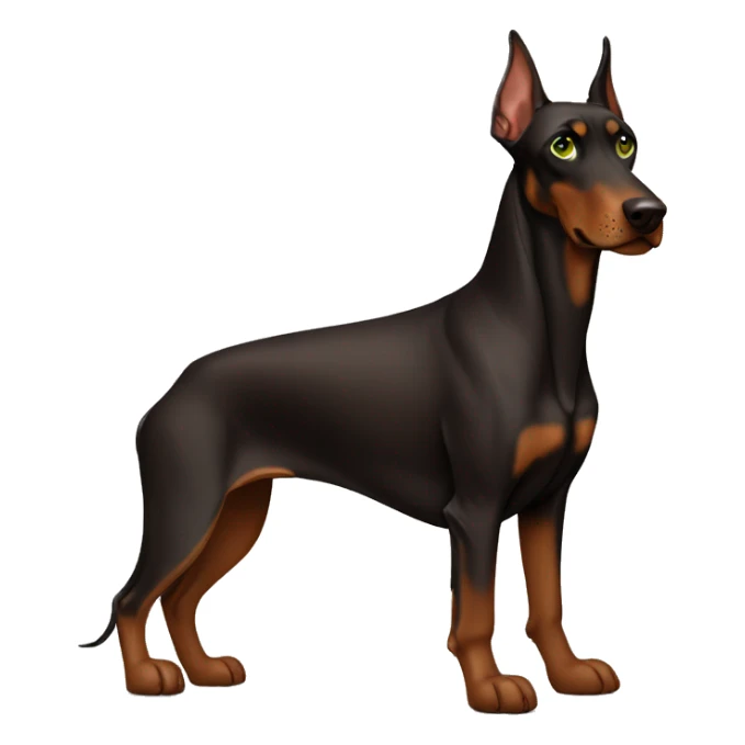 Brown Doberman with green eyes sticker