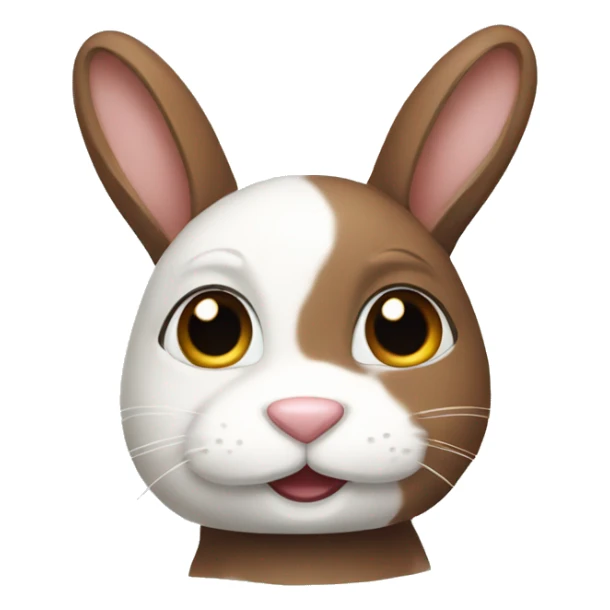 Brown and white bunny sticker