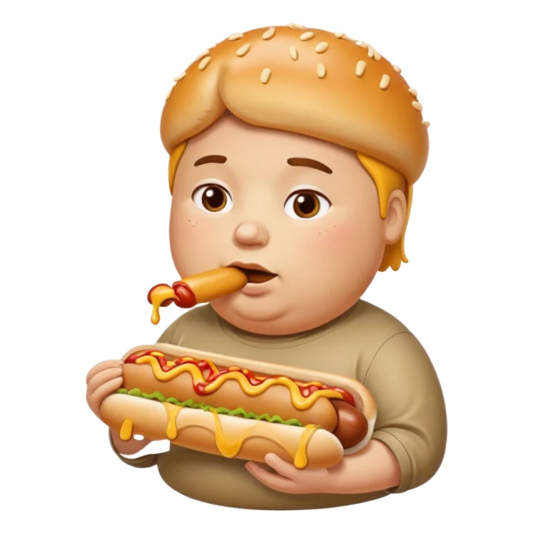 Fat person eating hotdog  sticker