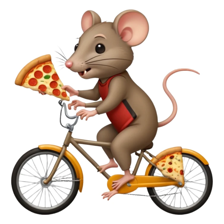 rat stealing pizza on a bike sticker