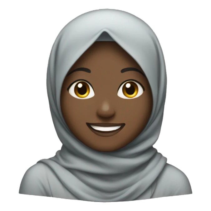 Black girl in hijab smiling happily  sticker