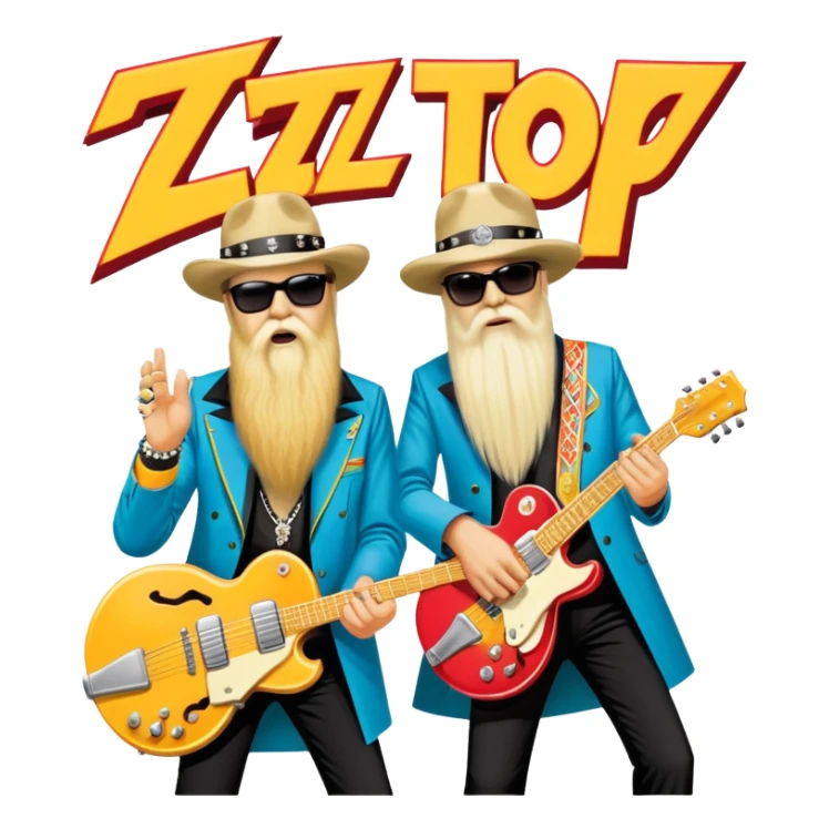 The poster of ZZ Top concert sticker