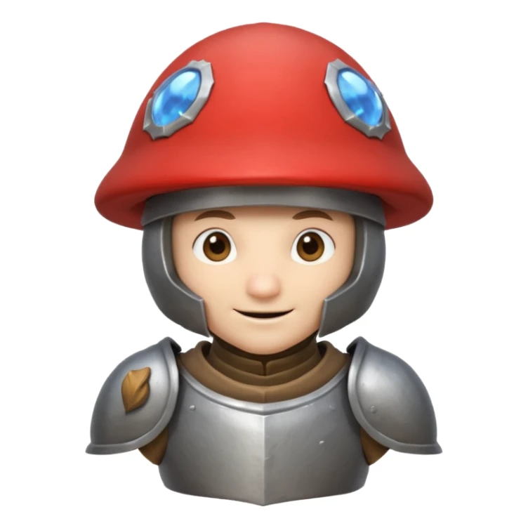 mushroom knight portrait, head and shoulders only, mushroom cap helmet, tiny armor collar, heroic smile, fantasy vibe, 3D cartoon, mobile game icon style, clean background, no text, no watermark
 
 sticker