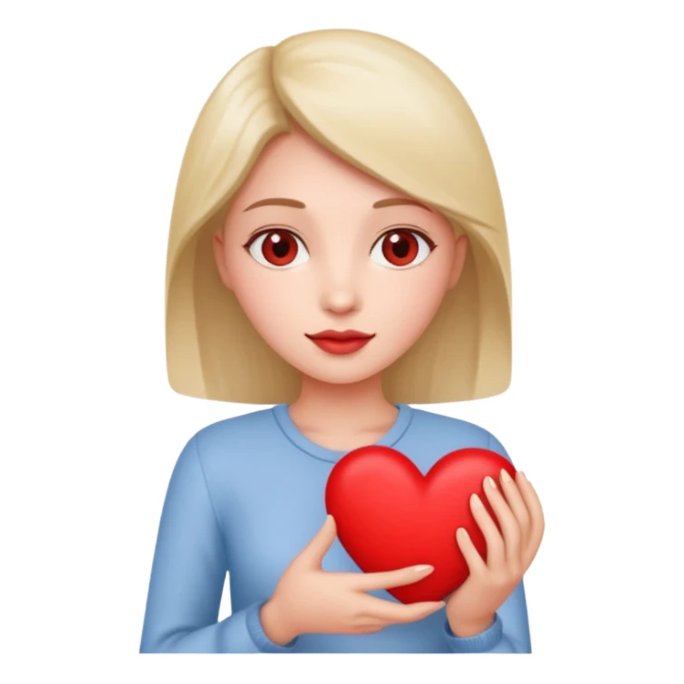 A single woman with heart in his hand  sticker