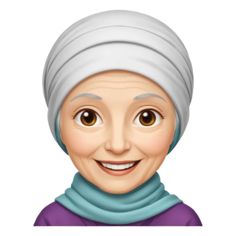 yaşlı beyaz tenli başörtülü teyze sticker