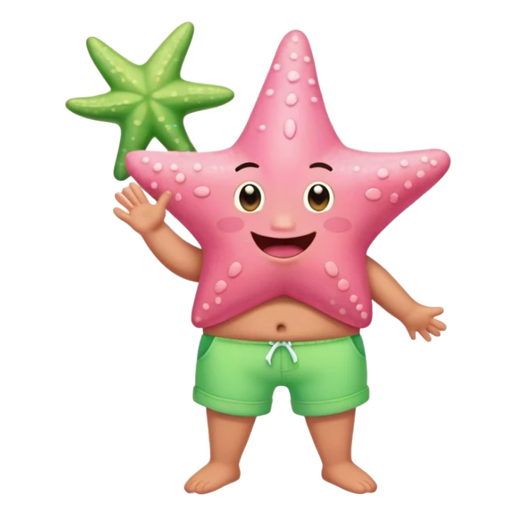 Patrick Star pink starfish wearing green shorts happy expression sticker