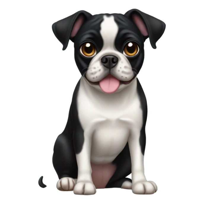All black Boston terrier and pug mixed breed sticker
