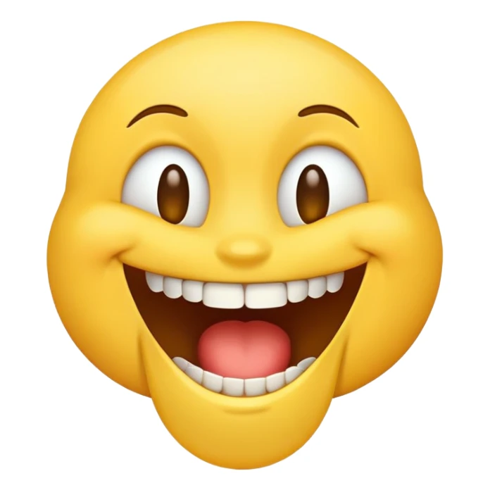 An emoji that is laughing and has a missing tooth. sticker