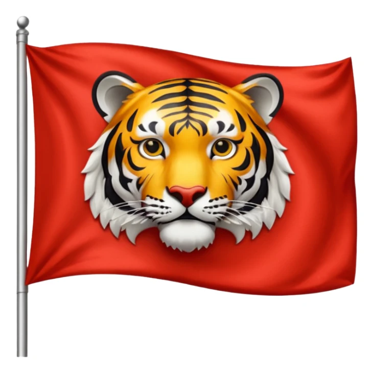 I want a red flag with a tiger symbols  sticker