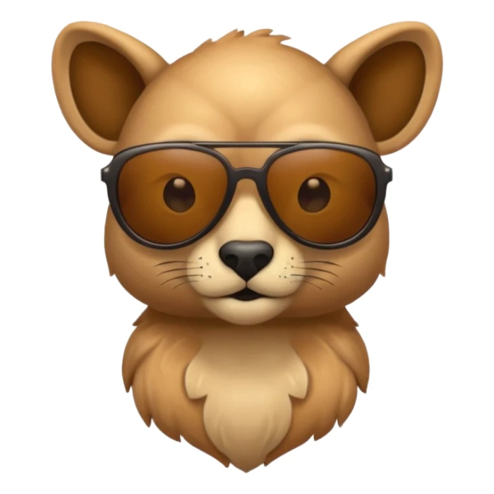 animal head and body wtih sunglasses  sticker