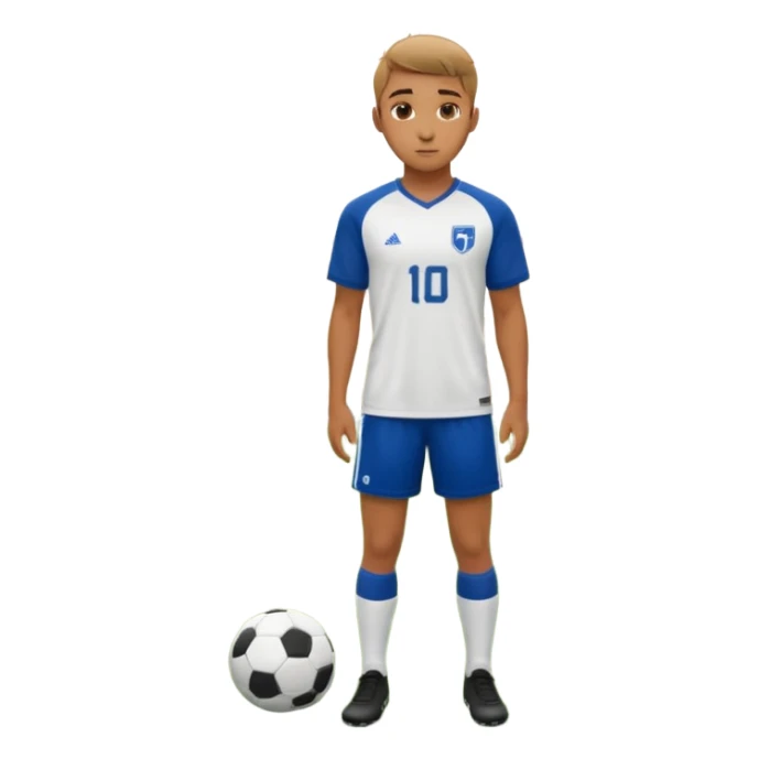 Undergraduate soccer player on college field, focused look, campus stadium lights, cinematic, realistic sticker