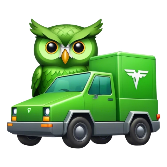 Duolingo getting ran over by a cybertruck sticker