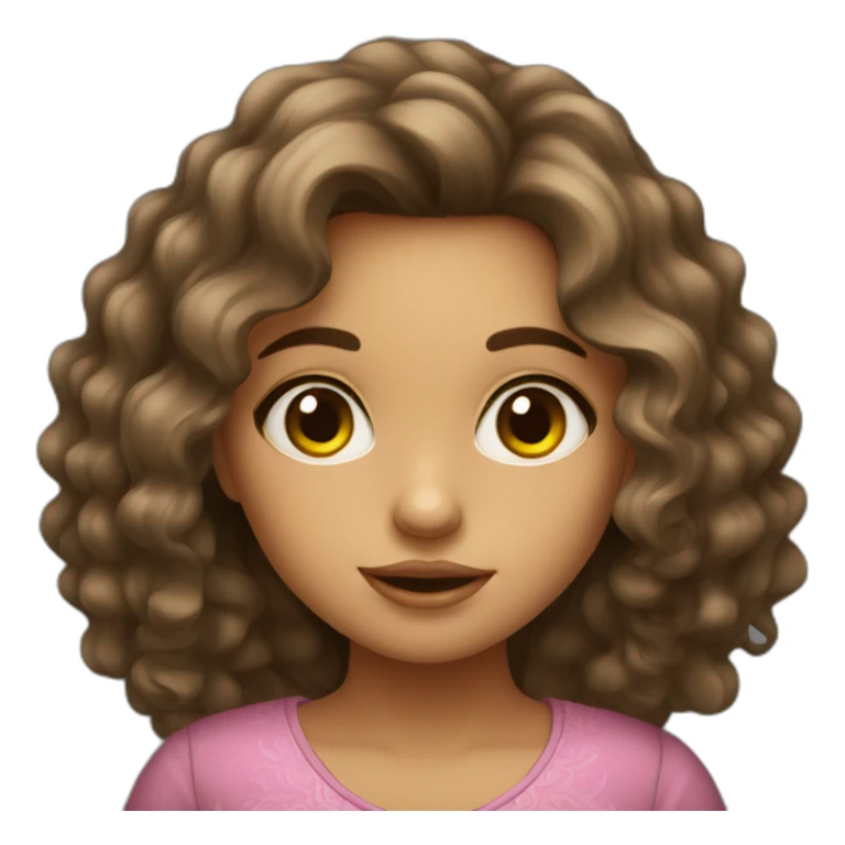 cute mexican girl with wavy hair and big eyes sticker