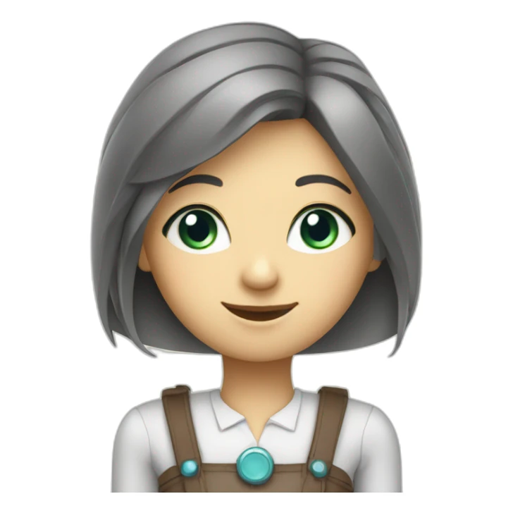 a cute robot lady who works as customer support agent in a bavarian town sticker