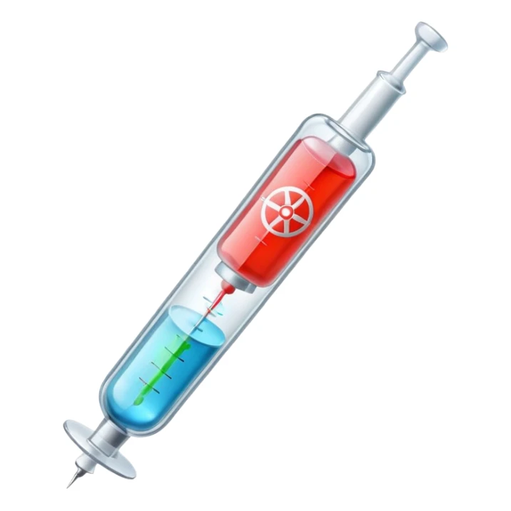 syringe with atom symbol emoji style sticker
