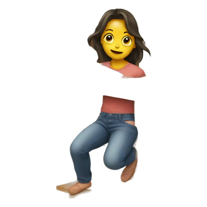 girl is hiding under the desk sticker