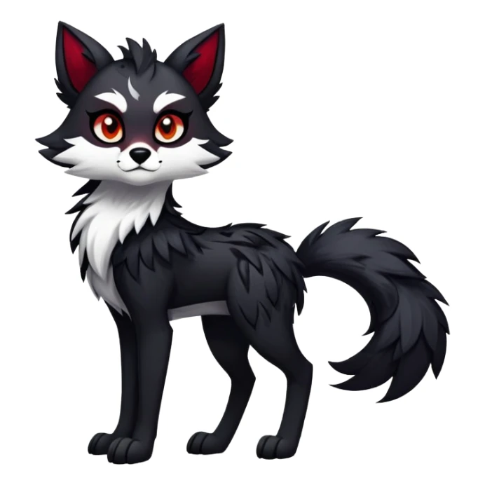 edgy badass cool Falvie-Fionbri-creature-fursona, full body, with random markings sticker