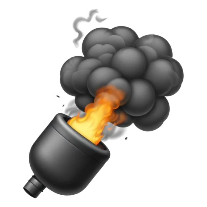 Smoke Bomb – Small black ball releasing a puff of smoke sticker