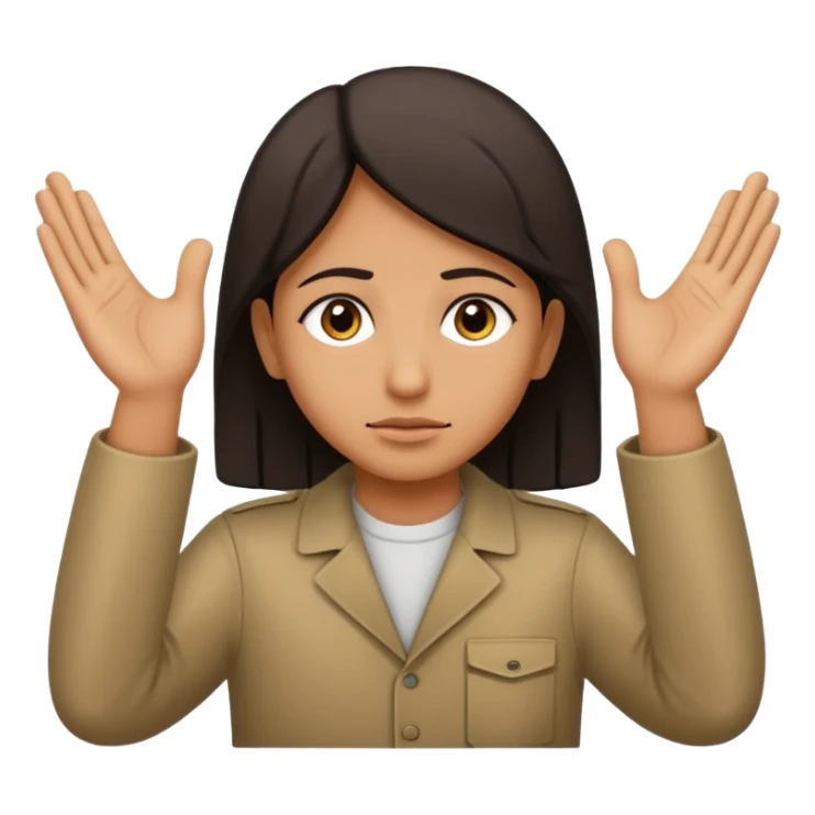 surrenders, portray an authentic 1980 Iraqi with a sad face and raised hands sticker