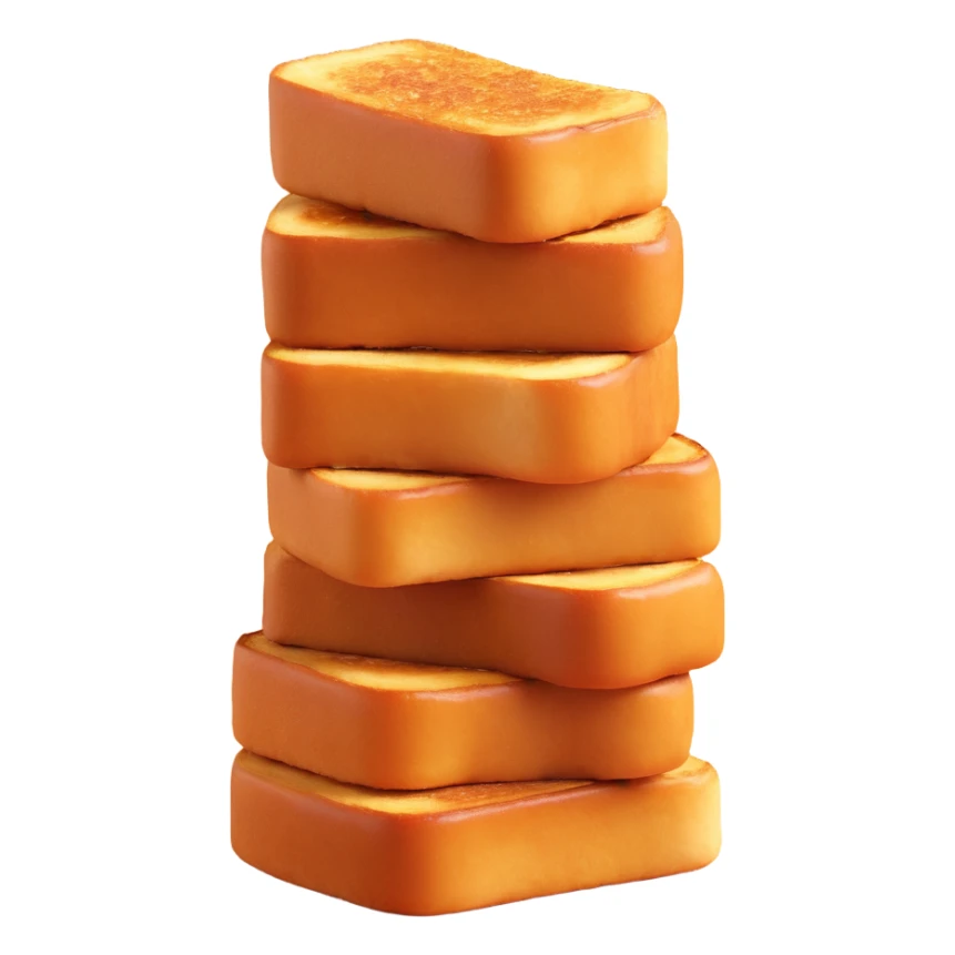 french toast sticks, golden brown, stacked, appetizing, simple background sticker