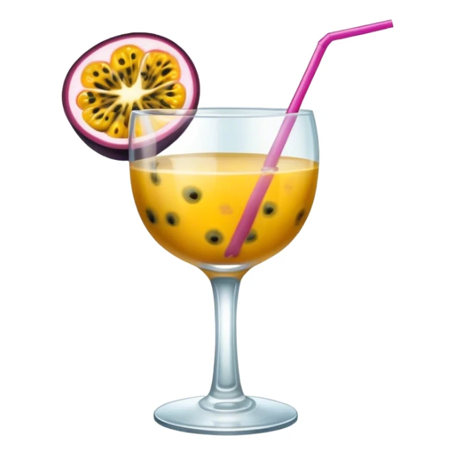 Cocktail with half passionfruit in glass sticker