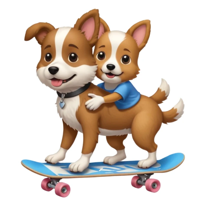 Dog giving a skater a piggyback ride sticker