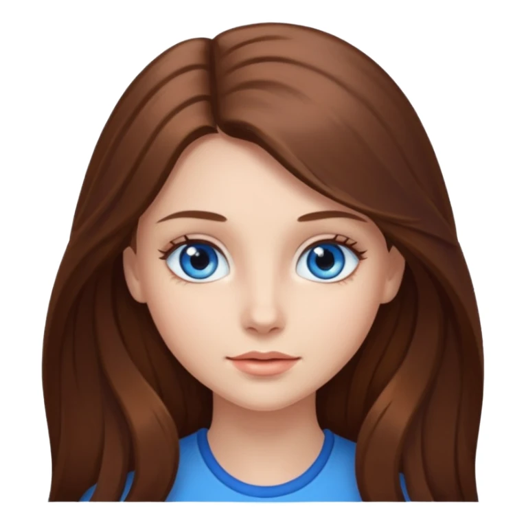 beautiful girl with long and brown hair sticker