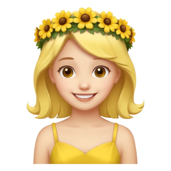 girl with flower crown in yellow dress sticker