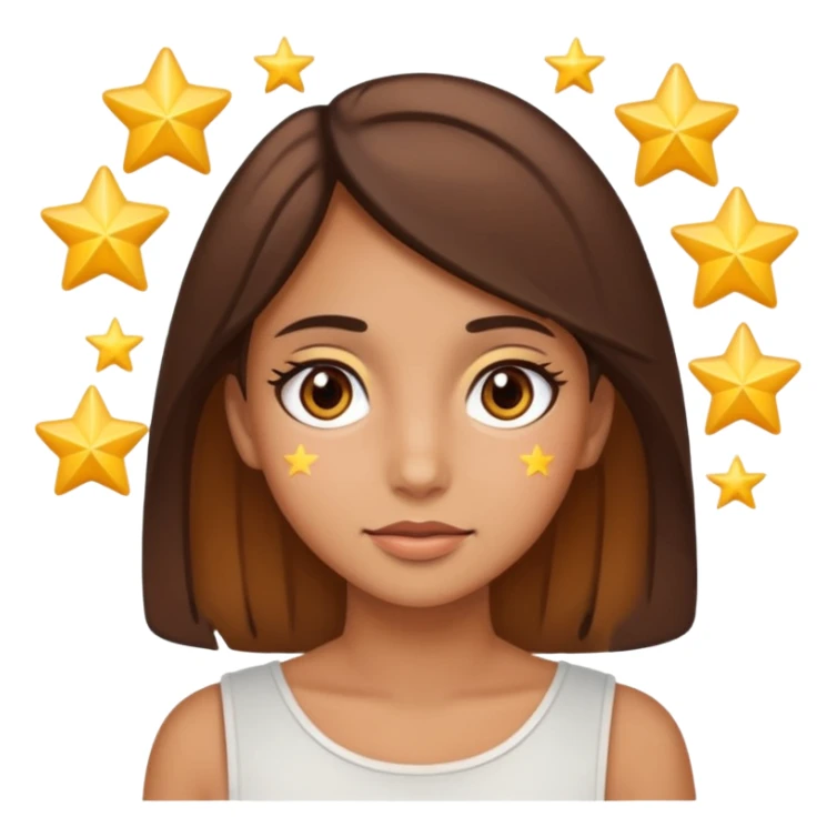 Arap esmer bir kız gözlerinde yıldız var iphone emojisi gibi  sticker