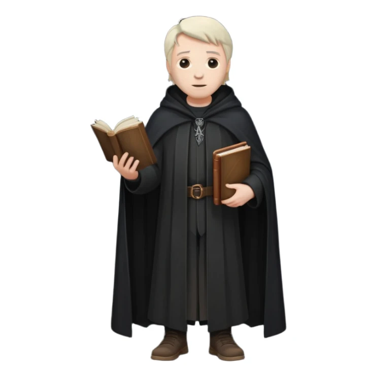 A wandering philosopher in a long black cloak full height sticker