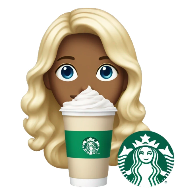 Starbucks cup drink with blonde girl blue eyes  sticker