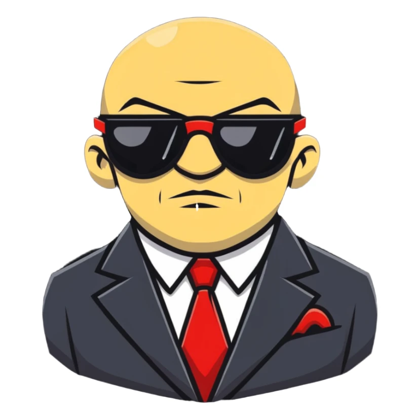 intimidating mafia boss with sunglasses and rings sticker