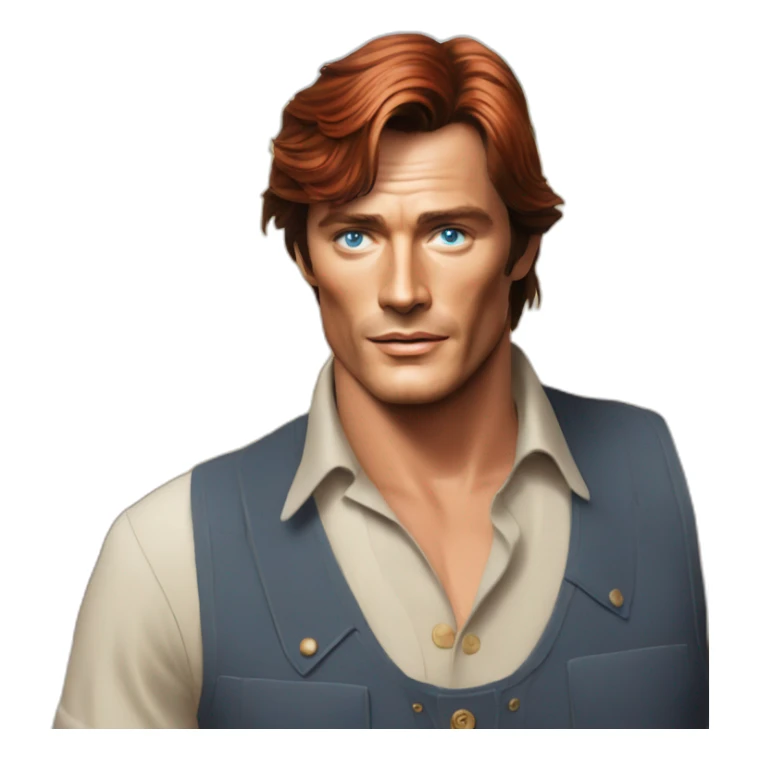 Alain delon blue eyes red hair farmer sticker