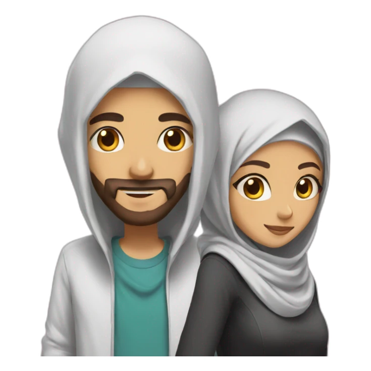 gamer man and gamer girl with hijab sticker