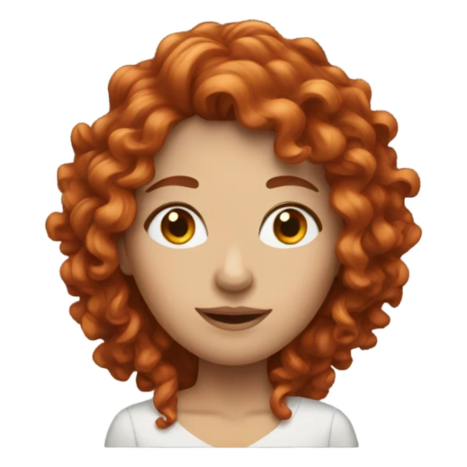 Head, woman with long red curly hair sticker